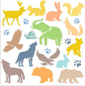 Schilder sjablonen - Bosdieren - Grote herbruikbare - Wit - PET-materiaal - Olifant Konijn Wolf Vos Eekhoorn Adelaar - Ornamenttekening - Geschikt voor houten muur - Doe-het-zelf knutsel - 30 cm - Herbruikbare sjabloon voor schilderen