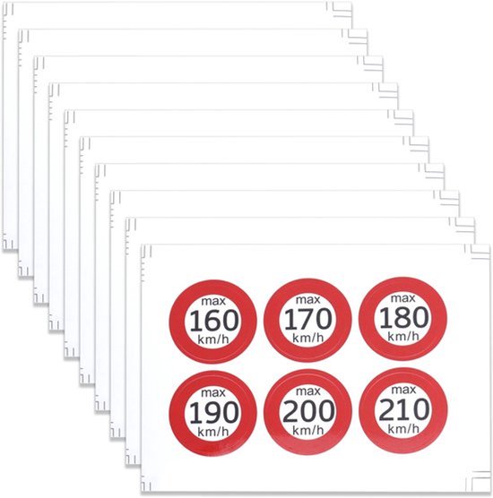 60 stks Auto Snelheid Sticker 25mm Winter Band Sticker 160km/h 170km/h 180km/h 190km/h 200km/h 210km/h Maximale snelheid Sticker PVC Zelfklevende Sticker