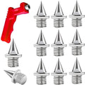 50st 6mm Track Spikes Tool met 1st Spiessleutel, Crosscountry Spikes Piramide-Spikes voor Trainingsschoenen Sportschoenen Joggen Hardlopen (Zilver)