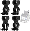 Wandelstokhouder, 4 Stuks Universele Krukken Stok Beugel Accessoires 360 Graden Draaibare Universele Vaste Stok Clip Houder Accessoires voor Loopwagen Rolstoel, Zwart