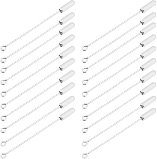 20Pcs 2 inch/5 cm Broche Pin Broche Stok Pin Puntige Plug Broche met Stopper Einden Diy Sieraden Accessoires Voor Jurken Hoeden Halsbanden Revers Zilver