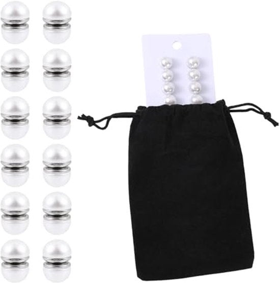12 paar parel sluiergewichten, magnetische dubbelzijdige sluiergewichten, onzichtbare magneten, kleding, sjaals, accessoires voor bruiloften, buitenactiviteiten en cadeaus voor bruidsparen (wit)