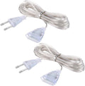 Transparante verlengkabels - Set van 2, 5 meter, dun en flexibel met 2 draden, ideaal voor apparaten met laag energieverbruik, PVC en puur koper