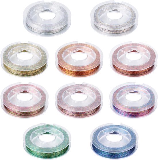 10 rollen 03 mm metalen draden voor borduurgaren 3-laags macramé koord naaigaren voor tatting quilten vriendschap armband sieraden maken