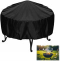 Ronde barbecuehoes Ø120 x 75 cm - waterdichte beschermhoes met UV-bescherming en windvaste sluiting voor ronde bbq in tuin of op terras - zwart