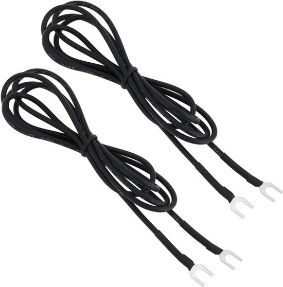 Aarde Draad - Draaitafel - 1 Meter - Vork Terminals - 22AWG - Audiotoebehoren - Vinylspeler - Zwart - Onderdelen - Draaitafel Accessoires - Geschikt voor Audio Technica Model 2 stks 1M