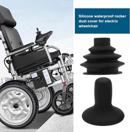 Set van 2 Joystick Knoppen en Gaiters voor Elektrische Rolstoelen - Zwart - Controller Knop Stof Cover Accessoires