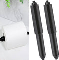 Toiletrolhouder set van 2 met veer geladen rollervervanging - Kunststof toiletpapierhouder voor badkamer - Zwarte toiletpapierhouder met veer