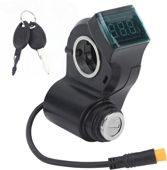 Sleutelschakelaar voor elektrische scooter, accustroomindicator, veilige en betrouwbare realtime gegevensweergave, 2 sleutels, 3 pinnen, 10 inch, voor onderhoud.