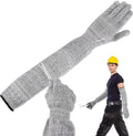 Tuinhandschoenen dames-lange tuinhandschoenen-tuingereedschap-niveau 5 snijbestendige handschoenen-ademende tuinhandschoenen-snijbestendige handschoenen voor tuinieren-voor tuinieren-50 cm-grijs