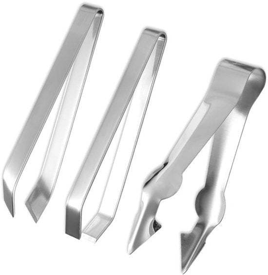 3 stuks RVS Knoflook Schiller met Fruit en Groente Verwijderaar, Knoflook Tangen Knoflook Schil Verwijderaar Eenvoudige Haringbeen Tangen Draagbare Knoflook Schil Clips Gereedschap voor Koken Keuken
