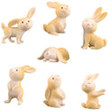 7 Stukken Mini Konijn Hars Mini Konijn Decoratie Miniatuur Konijn Figuren Ornamenten Miniatuur Konijn Decoratie Hars Konijn Figuren