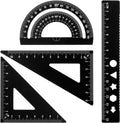 Ladderliniaal van metaal voor architecten | Tekenset voor technische geometrie | Wiskunde gereedschap | Grademeter en driehoeken | Studenten en professionals met Miijnschoolbenodigdheden