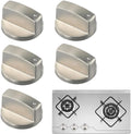 Ovenknoppen - 5 Stuks - 6 mm - Universele Knoppenset Voor Gaskookplaat - Knoppen Voor Kookplaat Gasfornuis En Oven - Voor Gasfornuis, Gas/Elektro Fornuis, Elektrische Oven, Inductie Fornuis, Gas Bbq, Kookplaat - Keukengereedschap - Zilver