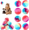 30 stuks kattenspeelgoedballen 3 cm - Kerstbal pluche bal interactief en kleurrijk krabbal voor katten