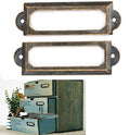 20 stuks antieke labelhouders metalen visitekaartjesframes Kantoor Archiefkast lade naamkaart kast timmerman reparatie decoratie (groen brons)