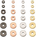120 stuks messing platte ronde schijf spacer kralen 4/6/8mm 4 kleuren schijf munt plak losse kralen voor sieraden ketting armband maken, gat: 1.5~2mm