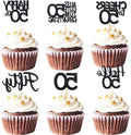 Cupcake Topper set voor verjaardagsfeest (50 stuks, zwart)
