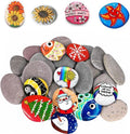 Stenen om te schilderen voor mandala's - Decoratieve strandkiezels - Grote platte rivierkiezels - Kleurrijk verven en decoreren - Set van 20 stuks