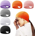 Helmmuts Fiets - 6 stuks - Winddicht - Fietsmuts - Dames muts - sneldrogend - Ventilerend - hardloophoed - stijlvol - Zomer & Buiten - Met paardenstaart opening - voor paardenstaarten - Hoofdband sport - Ademend - Mutsje - Sportmuts