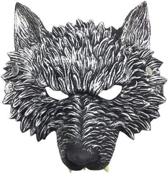 Wolfmasker 1 Stuk - Dierenkostuum Accessoires - Realistische Zilverkleurige Cosplay Masker