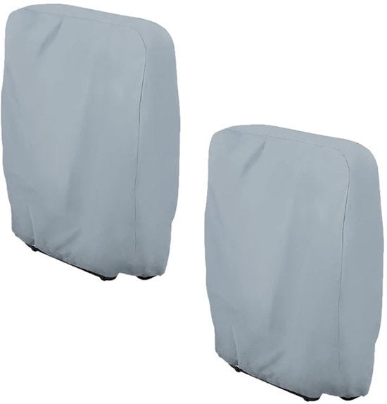 2 stuks waterdichte tuinstoelhoezen, opvouwbare stoelhoezen met zwaartekracht, patio 71 cm B x 33 cm D x 109 cm H, waterdichte anti-uv-bescherming voor relaxfauteuils, hoes voor relaxfauteuils voor buiten op patio met opbergtas