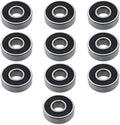 Diepe Groef Kogellagers - Skateboardlagers - ABEC-11 - Chroom Staal - 608RS - 10 stuks - 8x22x7mm - Dubbel Verzegeld - Geschikt voor Rolschaatsen Scooter Wielen 3D Printer.