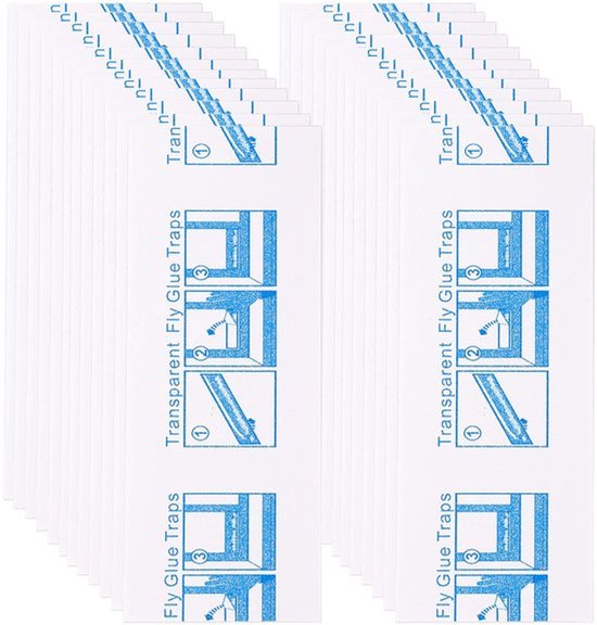 24st Raamvliegenvallen voor Binnen, Vliegenpapier Plakstrips Vliegenstrips Papier voor Buiten Binnenshuis Thuis school voor Restaurant Kantine