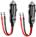 Adapterstekker voor sigarettenaansteker, verpakking van 2, 12 V / 24 V, universele DC-sigarettenaansteker, met 30 cm, 16 AWG, verlengkabel voor draagbare dvd-speler, auto- en vrachtwagenomvormer