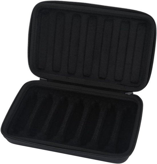 Opbergtas voor 7 mondharmonica's van PU-leer met rits - Draagbare harmonica-etui met ritssluiting.
