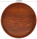 Houten Lade Ronde Natuurlijke Houten Bord Thee Voedsel Server Gerechten Drinkwater Plaat voor Thuis Hotel (Diameter: 21 cm/8.27 inch)