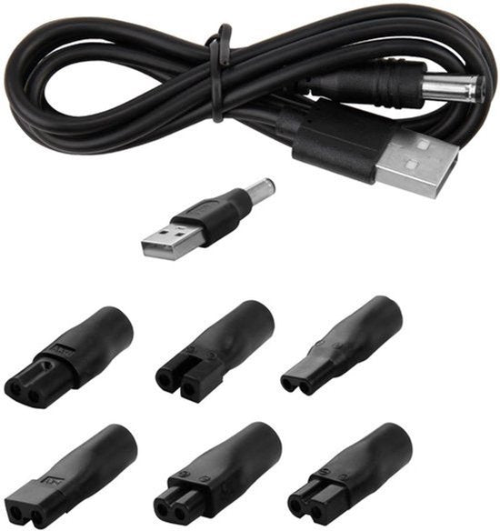 Universele oplaadkabel voor tondeuse scheerapparaten luchtreinigers en tafellampen - DC-aansluiting USB-adapter oplaadkoppen netsnoer - 15 m