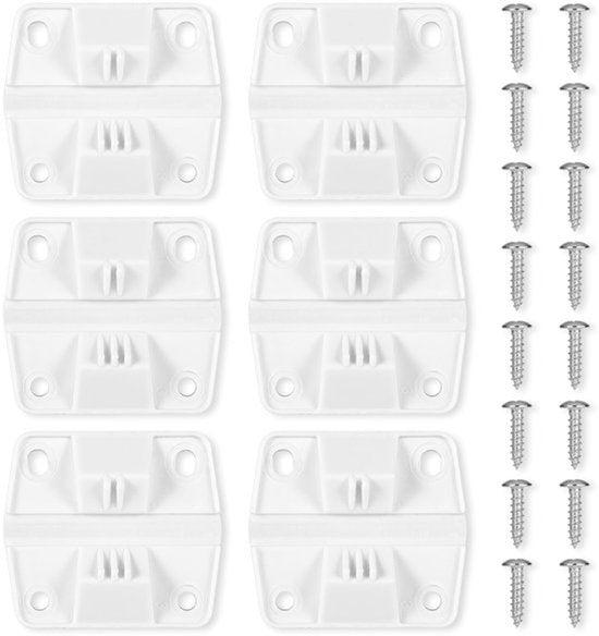 6 stuks koelerscharnieren, koelerscharnieren van kunststof met 24 schroeven. Vervangende set koelerscharnieren, compatibel met Coleman kampeerkoelboxen.