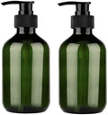 4 stuks plastic flessen 500 ml navulbaar met pomp voor badkamer of keuken (groen)