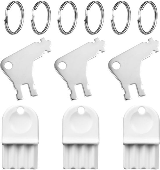 6 stuks sleutel voor papieren handdoekdispenser, kunststof en metaal Vervanging van sleutel voor toiletpapierdispenser met 6 stuks sleutelhangers compatibel met Waffle
