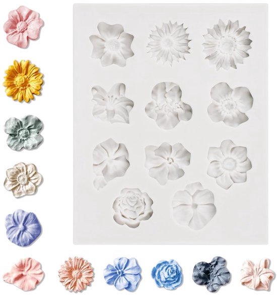 Bloemvorm 3D fondant bloemvorm 11 verschillende vormen van bloem siliconen mal bakken siliconen glazuur mallen voor cake snoep bakken klei decoreren