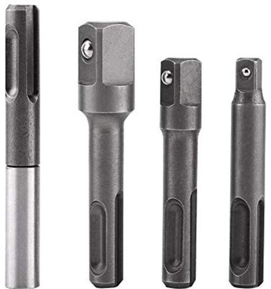 SDS Plus Boorkop Verlengstuk - Hard Staal - Inclusief 1/4 inch en 3/8 inch Steeksleutels