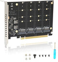 Adapterkaart, met 4 Uitbreidingskaarten, 4-poorts M.2 NVMe SSD Naar PCIE X16 M Key Harde Schijf Converter Lezer Uitbreidingskaart, 4 X 32Gbps Transmissiesnelheid(ph44)