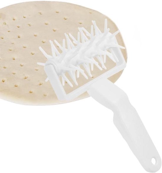 Pizzadeegroller voor Pizza Cookie Pie Gebak Brood - Deeggat Maker Docking Tool - Pizzadeeg Accessoire met Pin Puncher.