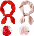 Set van 2 rode zijden halsdoeken voor heren en dames - Vierkante satijnen sjaals voor alle seizoenen - Lichtgewicht en elegant met zonbescherming - Bandana's