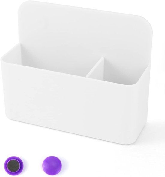 Magnetische markerhouder voor whiteboard/koelkast/schoolkluisje/kantoor (Wit) - Praktische oplossing voor het opbergen van markers