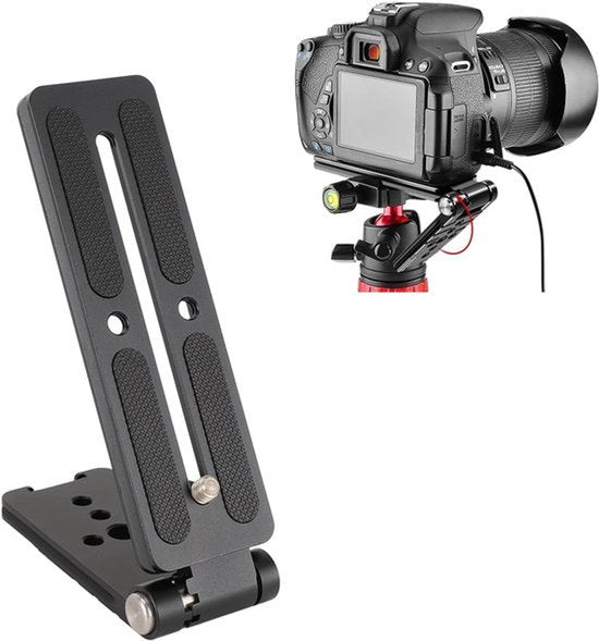 L-vormige Camera L Bracket voor Snelle Loslating en Tripod | Verticale Horizontale Schakelaar - Opvouwbaar | DSLR Fotografie Accessoire