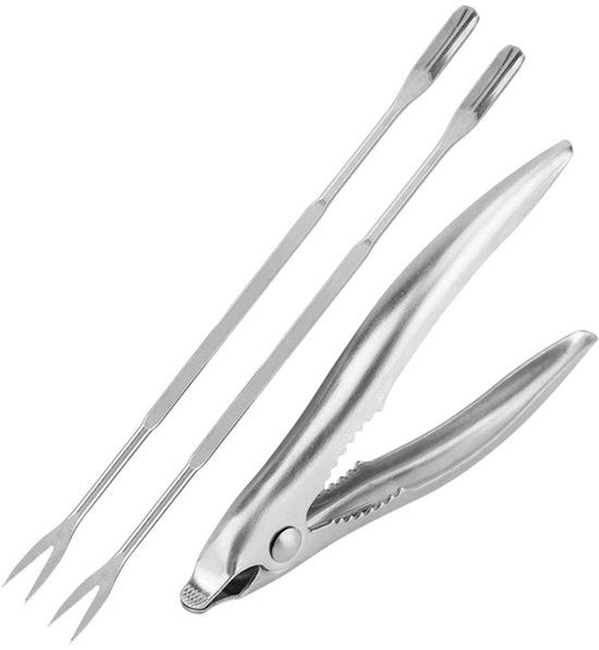 Kreeft Cracker met 2pcs Vorken Set, Rvs Kreeft Krab Sheller Tool voor Thuis Keuken Zeevruchten Schaaldieren Voedsel