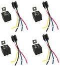 4 Pin Auto Relay 12V 40A SPST Schakelrelais met Socket en 5 Draden voor Auto's, Vrachtwagens, Bestelwagens, Motorboten
