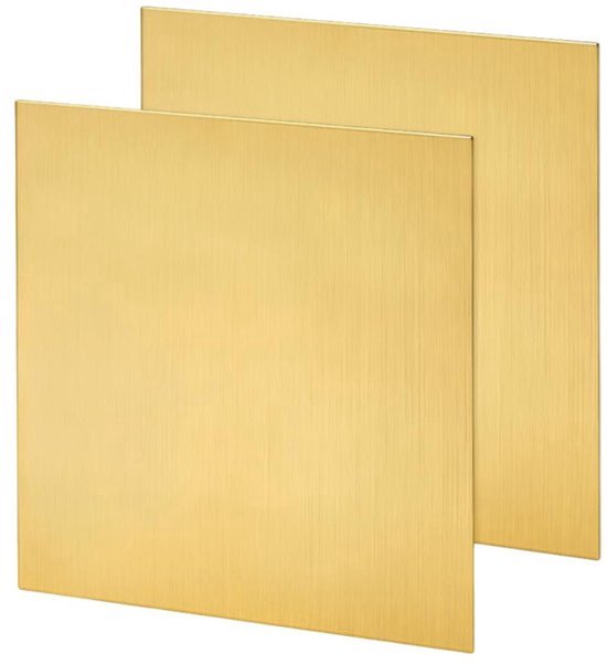- Metalen platen - Messing - 2 stuks - 100 x 100 mm - 1 mm dik - Sieraden - Verbetering huis - Geschikt voor hobbyisten - Goudkleurige platen