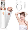 Epilator voor het gezicht van vrouwen - Pijnloze ontharing - voor gezicht, wenkbrauwen, bovenlip, kin, armen en oksels - Elektrische ontharingsepilator voor thuis en op reis - draagbaar en oplaadbaar via USB - wit