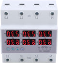 3-fasen DIN-rail Voltmeter Ampèremeter Multitester AC 390‑500V met Automatische Overspanningsbeveiliging en Overstroombeveiliging (63A)