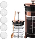 5 stuks roestvrijstalen buiszeeffilters, 80 mesh French Press vervangingsfilters voor koffiezetapparaten voor 350 ml French Press koffiezetapparaat