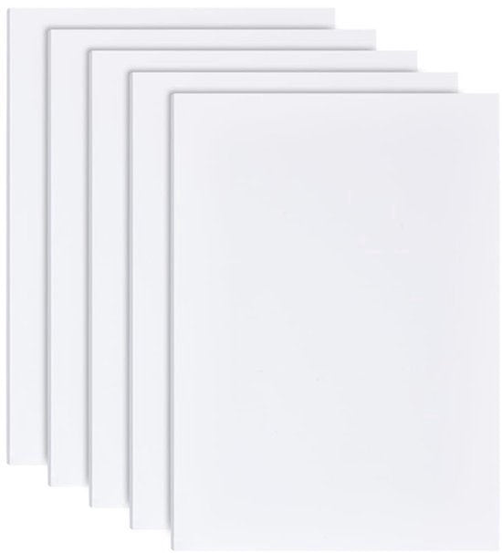 30 x 21 cm Witte PVC Schuimplaten - 5 Stuks, 4 mm Dikte voor Kunst en Presentatie