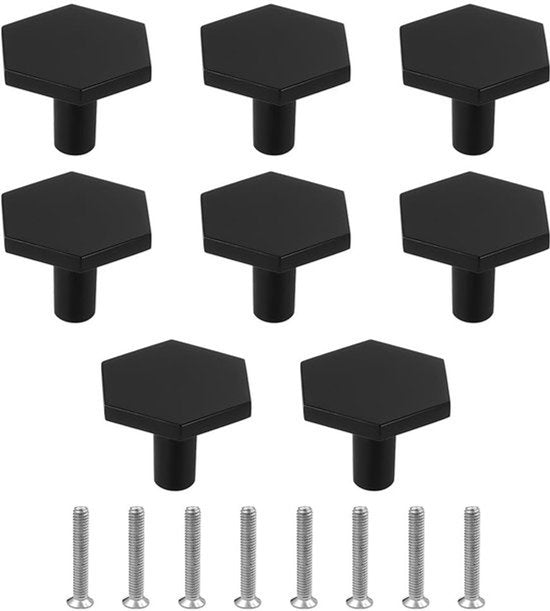 8 stuks Hexagon Meubelknoppen - Kastknoppen, Zinklegering Deurklinken, voor Keukenladen, Ladeknoppen, Interieurkasten